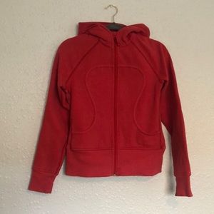 Lululemon Red/Coral Scuba Hoodie- size 6